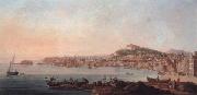 unknow artist Naples,a view of the bay from the marinella looking towards the molo and the castel dell ovo Spain oil painting artist
